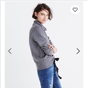 Madewell Gray Garment Dyed Funnelneck Sweatshirt